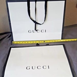 2pcs Large GUCCI Ivory Paper Bags 19 x 14 x 6.5